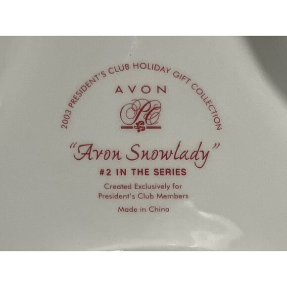 Avon Snowlady 2003 Presidents Club Holiday Gift Collection Serving Dish - Picture 16 of 16